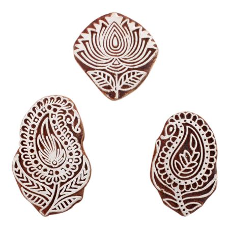 Set of 3 Piece New Mix Wooden Printing Blocks